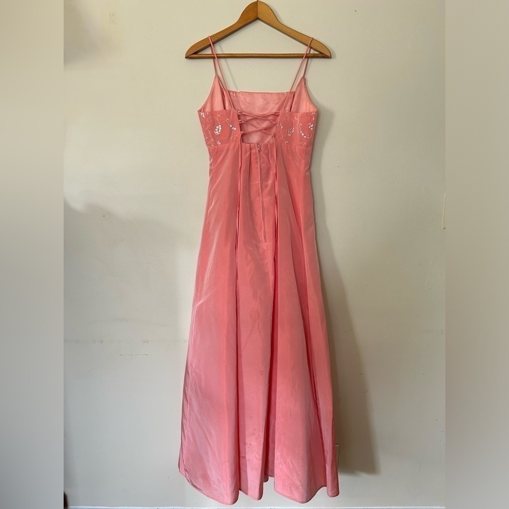 VTG Y2K BE SMART SLEEVELESS SPARKLE TIE AND SKARF MAXI DRES 5/6 HOCO Homecoming - Picture 4 of 15